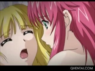 Bisexual Hentai Girlfriends Fucking Hard manhood In Threesome