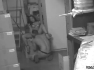 Lascivious couple took a quickie at the store room